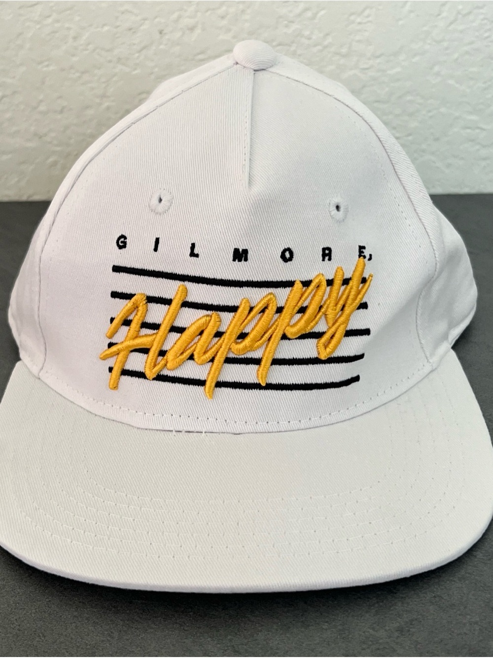 Happy Gilmore Snapback Hat White Adjustable Golf Cap Adam Sandler Breakfast Ball
